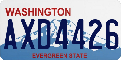 WA license plate AXD4426