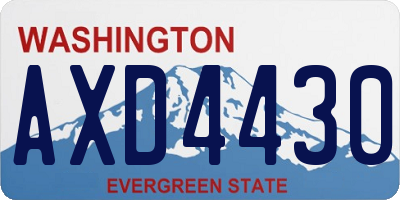 WA license plate AXD4430