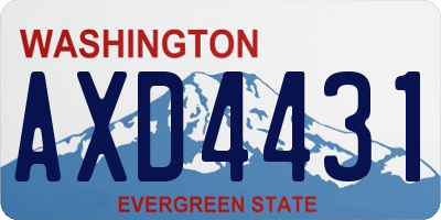 WA license plate AXD4431