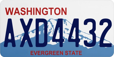 WA license plate AXD4432