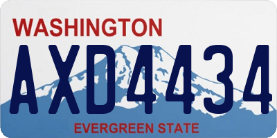 WA license plate AXD4434