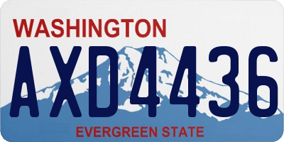 WA license plate AXD4436