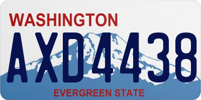 WA license plate AXD4438