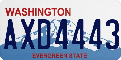 WA license plate AXD4443