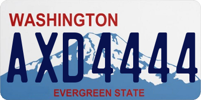 WA license plate AXD4444