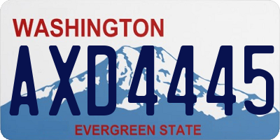 WA license plate AXD4445
