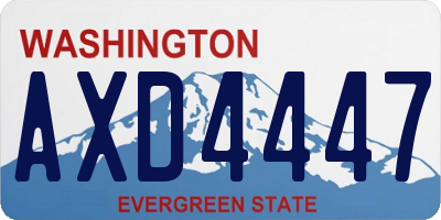 WA license plate AXD4447