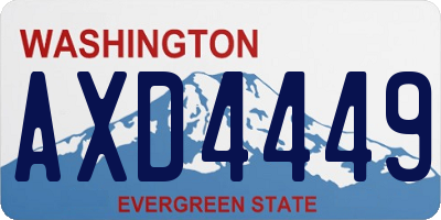 WA license plate AXD4449
