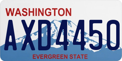 WA license plate AXD4450
