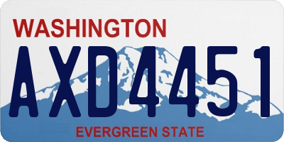 WA license plate AXD4451