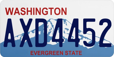 WA license plate AXD4452