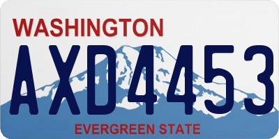 WA license plate AXD4453