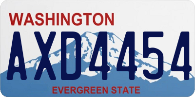 WA license plate AXD4454