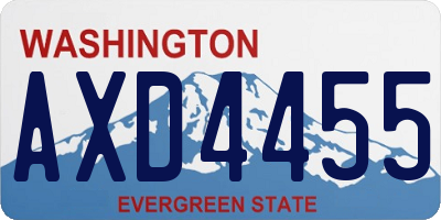 WA license plate AXD4455