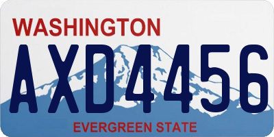 WA license plate AXD4456
