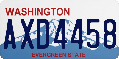 WA license plate AXD4458