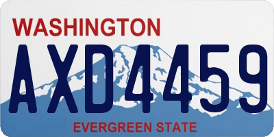 WA license plate AXD4459