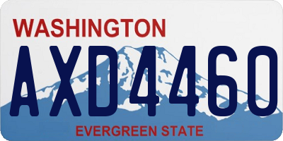 WA license plate AXD4460