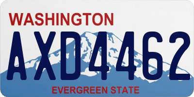 WA license plate AXD4462