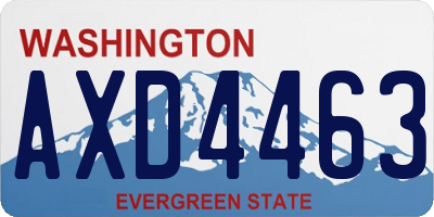WA license plate AXD4463