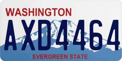 WA license plate AXD4464