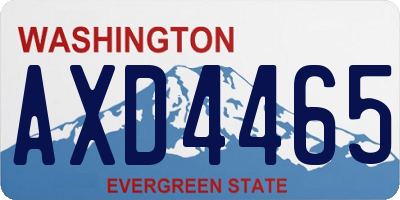 WA license plate AXD4465