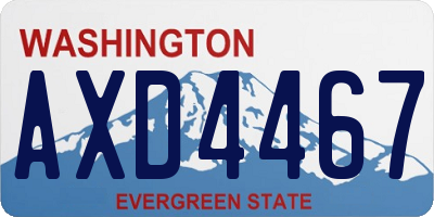 WA license plate AXD4467