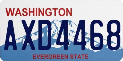 WA license plate AXD4468