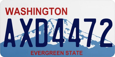 WA license plate AXD4472