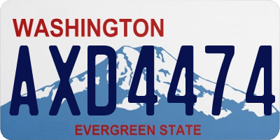 WA license plate AXD4474