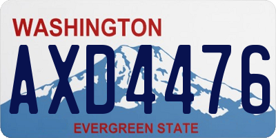 WA license plate AXD4476