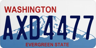WA license plate AXD4477