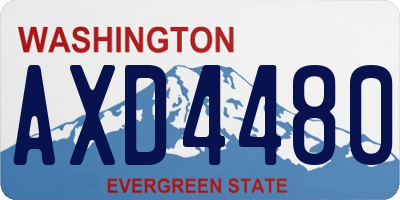 WA license plate AXD4480