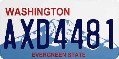 WA license plate AXD4481