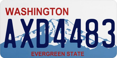 WA license plate AXD4483