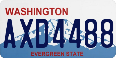 WA license plate AXD4488