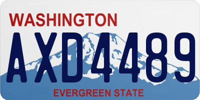 WA license plate AXD4489
