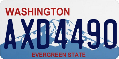 WA license plate AXD4490