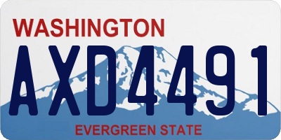 WA license plate AXD4491