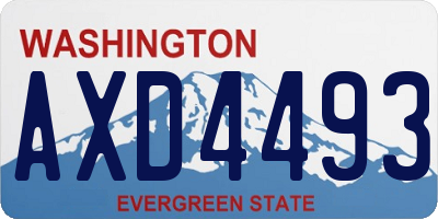 WA license plate AXD4493