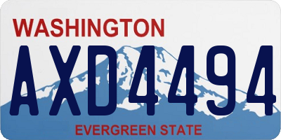 WA license plate AXD4494