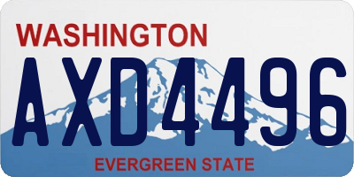 WA license plate AXD4496