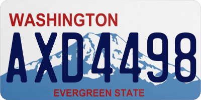 WA license plate AXD4498
