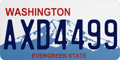 WA license plate AXD4499