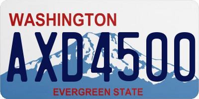 WA license plate AXD4500