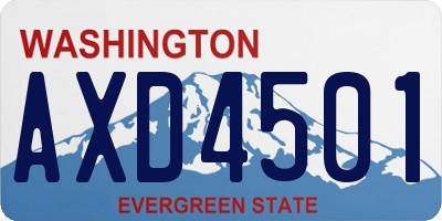 WA license plate AXD4501