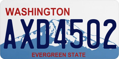 WA license plate AXD4502