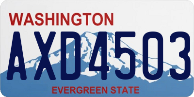 WA license plate AXD4503