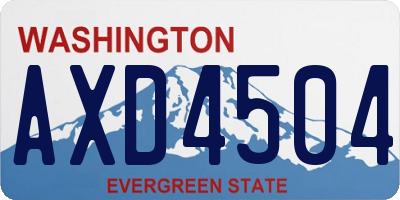 WA license plate AXD4504