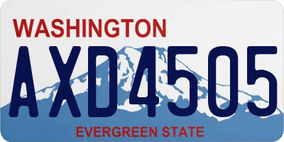 WA license plate AXD4505